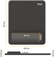 Muismat met polssteun Fellowes Breyta zwart-2