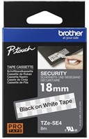 Labeltape Brother P-touch TZe-SE4 veiligheidstape 18mm zwart op wit