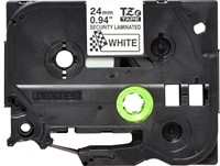 Labeltape Brother P-touch TZe-SE5 veiligheidstape 24mm zwart op wit-2