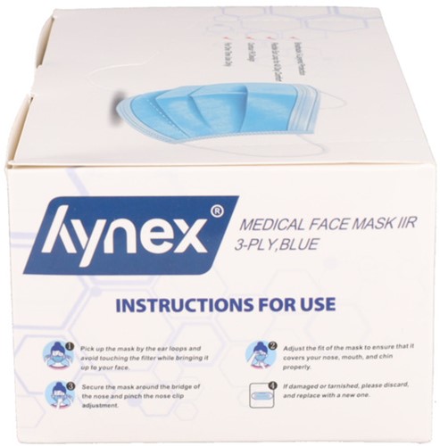 Mondmasker Hynex IIR 3-laags blauw 50 stuks-3