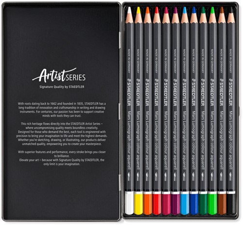 Aquarelpotlood Staedtler Mars Lumograph set à 12 kleuren-2