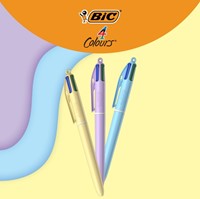 4-Kleuren balpen Bic medium pastel assorti-2