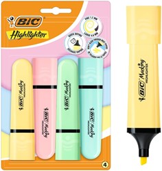 Markeerstift Bic pastel assorti blister à 4 stuks
