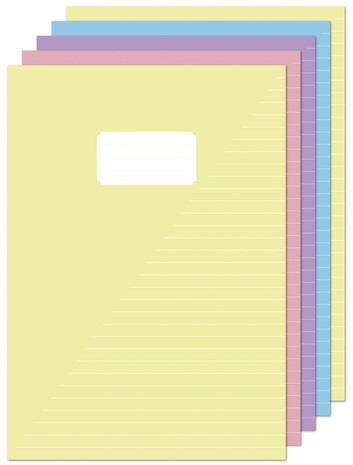Schrift Kangaro A4 lijn 80 pagina's 60gr pastel assorti pak à 5 stuks