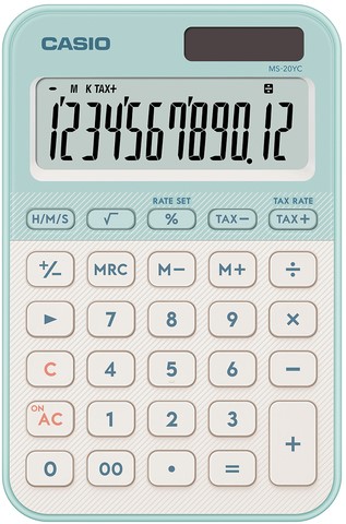 Rekenmachine Casio MS-20YC-LG groen