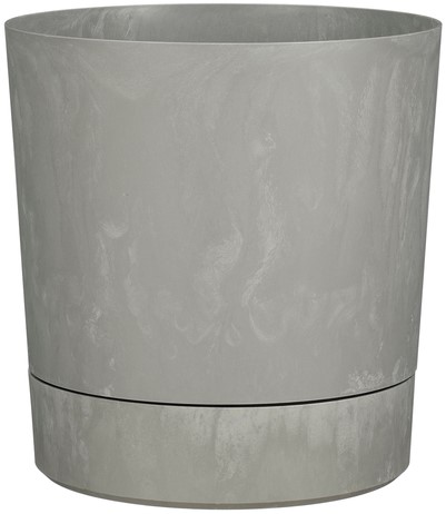 Plantenpot Mica Coco met schotel rond hoogte 23,5 Ø22,5 cm grijs