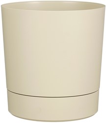 Plantenpot Mica Coco met schotel rond hoogte 23,5 Ø22,5 cm beige