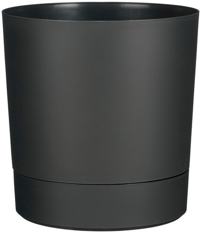 Plantenpot Mica Coco met schotel rond hoogte 29,5 Ø28 cm antraciet