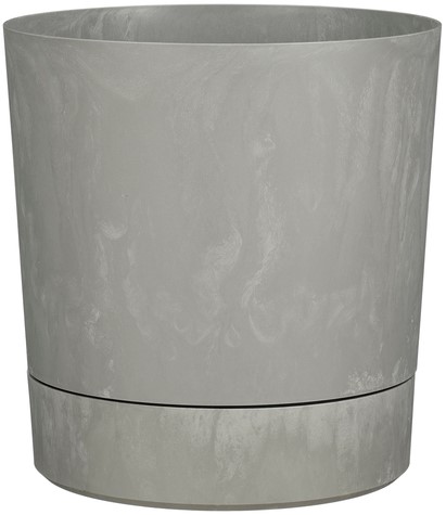 Plantenpot Mica Coco met schotel rond hoogte 29,5 Ø28 cm grijs