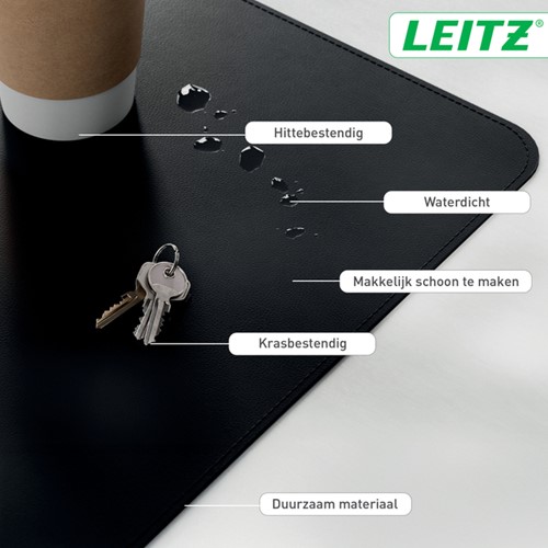 Bureau-onderlegger Leitz 80x40cm oprolbaar zwart-3