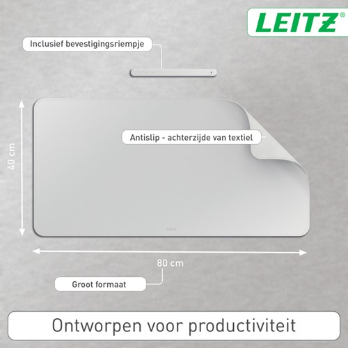 Bureau-onderlegger Leitz 80x40cm oprolbaar grijs-2