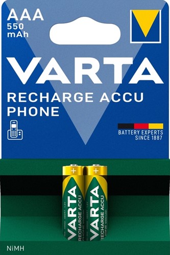Batterij VARTA oplaadbaar Accu Phone 2x AAA 550mAh