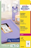Etiket Avery L7765-40 99.1x 67.7mm hoogglans wit 320 stuks