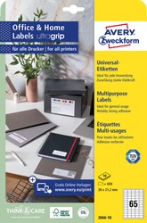 Etiket Avery 3666-10 38x21.2mm wit 650 stuks