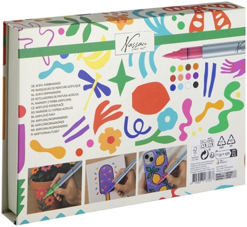 Acrylmarkers Nassau set à 12 kleuren-3