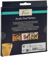 Acrylmarker Nassau Dual tip set à 12 kleuren-2