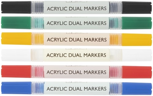 Acrylmarker Nassau duopunt set à 6 kleuren-2