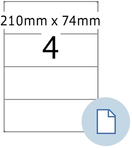Etiket HERMA 8405 A4 EXPR 500 210x74mm wit 2000 stuks