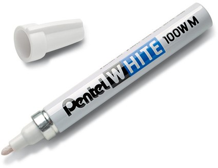 Viltstift Pentel 100W rond 2.2mm wit-2