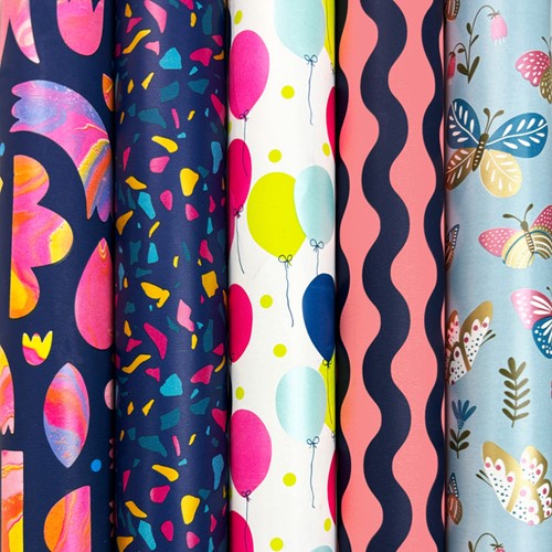 Inpakpapier Rotolux Celebration 200x70cm assorti