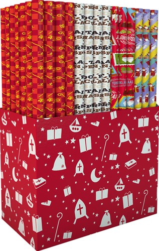 Inpakpapier Sint 46.5x250cm assorti