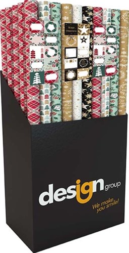 Inpakpapier Kerst 200x70cm set à 3 rol+stickervel