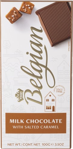 Chocolade The Belgian melk karamel zout reep 100 gram