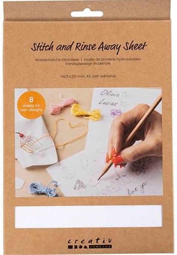 Borduurpapier Creativ Company A5 blister à 8 vellen wit