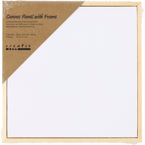 Canvaspaneel Creativ Company met lijst 158x158mm wit