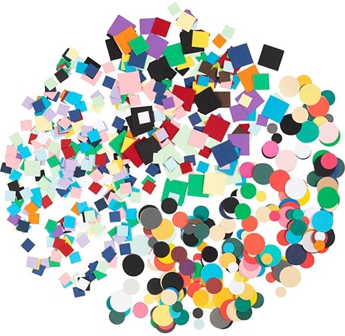 Mozaiekvormen Creativ Company cirkel en vierkant karton assorti-2