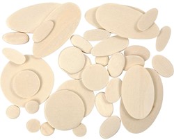 Mozaiekvormen Creativ Company rond en ovaal hout