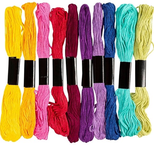 Borduurgaren Creativ Company 8mx1mm set à 10 kleuren-2