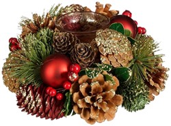 Kerststuk met kandelaar MICA 19cm