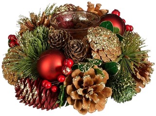 Kerststuk met kandelaar MICA 19cm