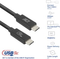 Kabel ACT USB-C 4.0 20Gbps Thunderbolt 3 2m-2