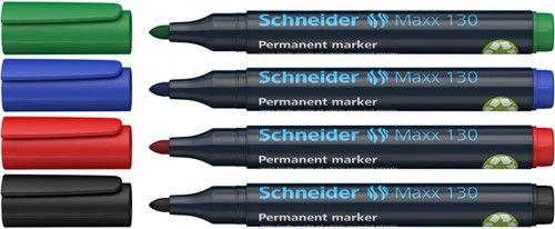 Permanent marker Schneider Maxx 130 rond 1-3mm assorti 4 stuks-2
