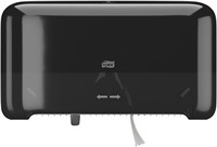 Toiletpapierdispenser Tork T7 Elevation Optiserve Coreless medium duo zwart 558068-3