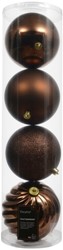 Kerstballenmix Decoris Espresso koker à 4 stuks