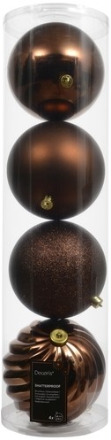 Kerstballenmix Decoris Espresso koker à 4 stuks
