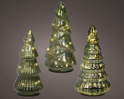 Kerstboom LED Lumineo set à 3 stuks groen 17.5cm-2