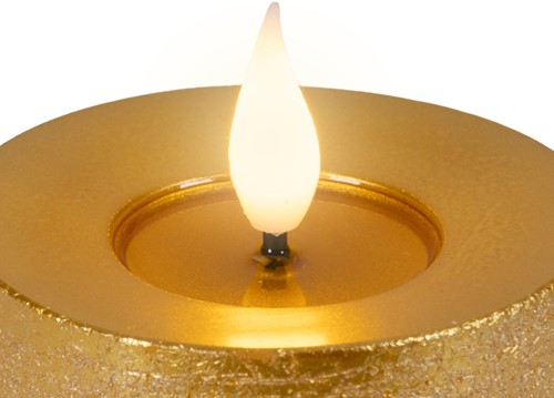 Ledkaars Lumineo fire flame effect goud set à 3 groottes-2
