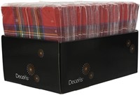 Servet Decoris Engelse ruit rood  33x33cm-2