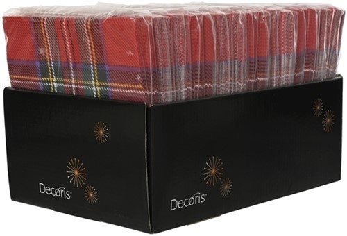 Servet Decoris Engelse ruit rood  33x33cm-2