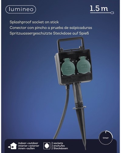 Stekker Lumineo pvc outdoor met timer