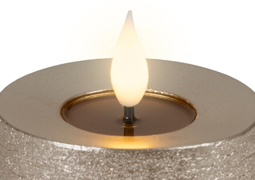 Ledkaars Lumineo fire flame effect zilver set à 3 groottes-2