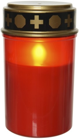 Grafkaars LED kaars plastic outdoor rood 12.5cm