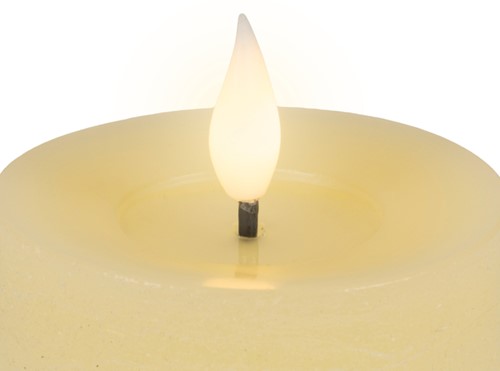 Ledkaars Lumineo fire flame effect creme set à 3 groottes-2