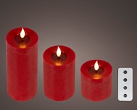 Ledkaars Lumineo fire flame effect rood set à 3 groottes-3