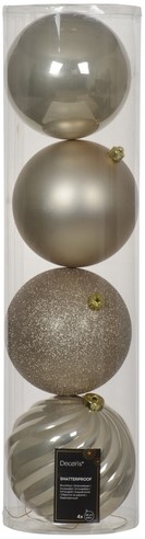 Kerstballenmix Decoris Parelmoer koker à 4 stuks