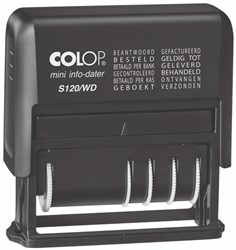 Woord-datumstempel Colop Printer Mini S 120/WD 12 teksten zwart